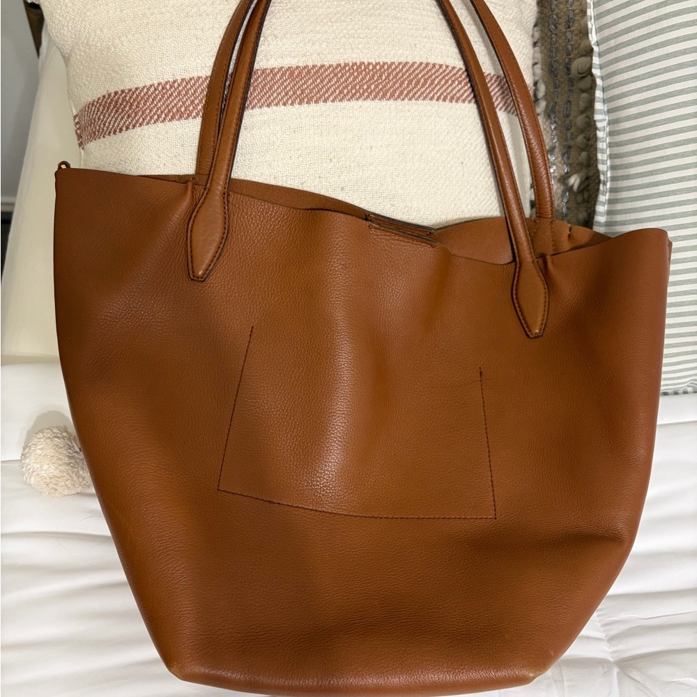 Madewell Tan Leather Tote Bag